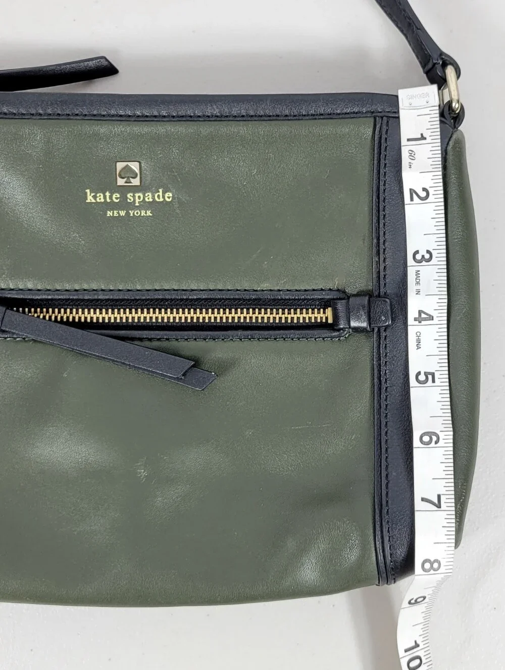 kate spade Olive Green and Black Leather Crossbody Bag #845